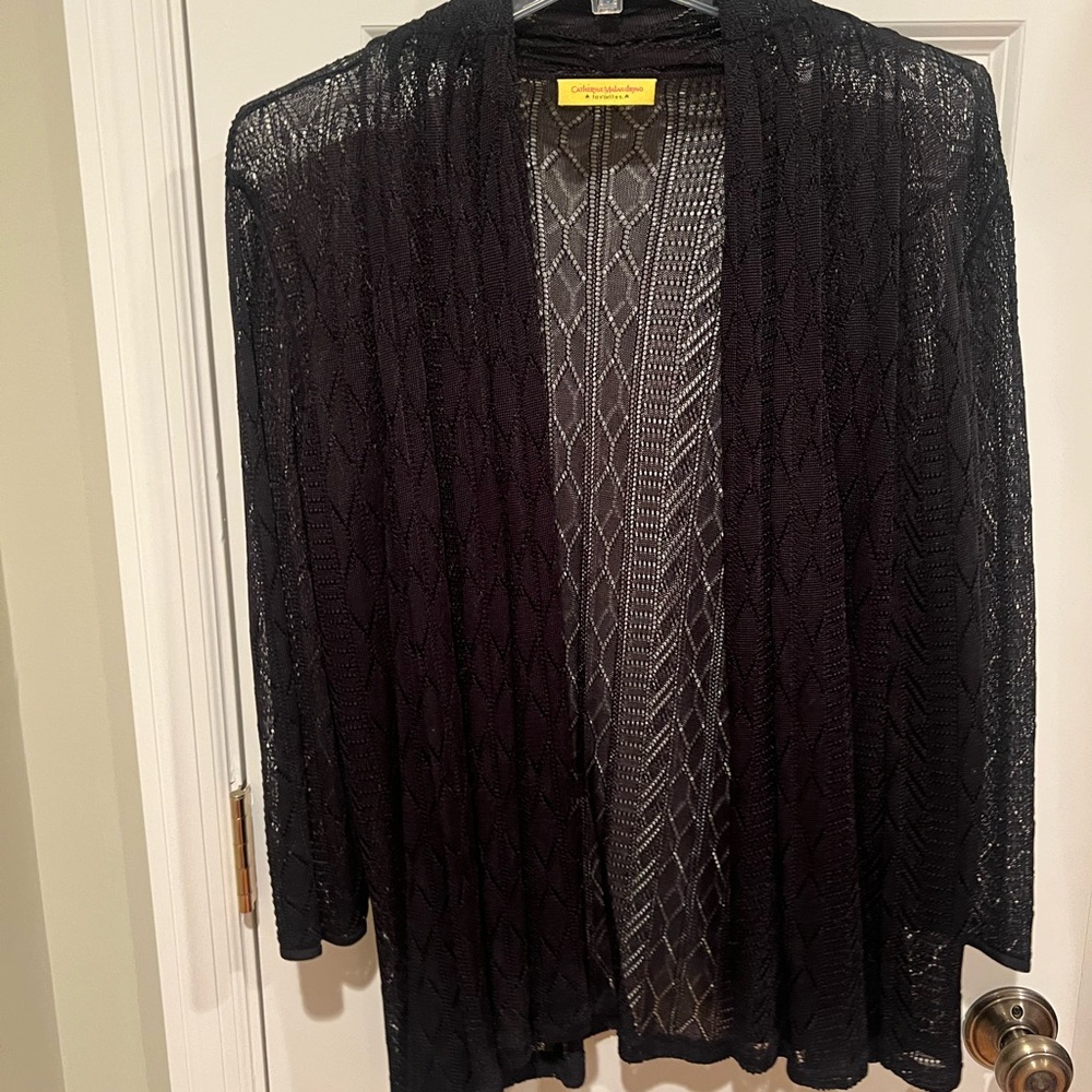 Catherine Malandrino Black Lace Cardigan